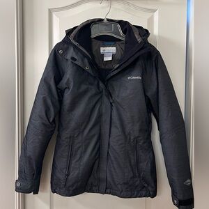 Columbia Black and Brown 3-in-1 Interchange Jacket with Omni-tech
